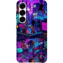 Karsu Design Samsung Galaxy A34 Uyumlu Baskılı Şeffaf Telefon Kılıfı | Koleksiyon: Cyberpunk Theme
