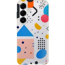 Karsu Design Samsung Galaxy A05S Uyumlu Baskılı Şeffaf Telefon Kılıfı | Koleksiyon: Minimal Geometric Patterns