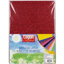 Muka Simli Oluklu Karton Karışık Renk A4 10LU 300GR 10 Adet 1 Paket