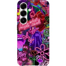 Karsu Design Samsung Galaxy S24 Plus Uyumlu Baskılı Şeffaf Telefon Kılıfı | Koleksiyon: Neon Light Designs