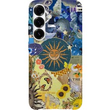 Karsu Design Samsung Galaxy S24 Plus Uyumlu Baskılı Şeffaf Telefon Kılıfı | Koleksiyon: Boho Sun And Moon