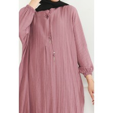 Kadeem Giyim Oversize Ikili Takım Lara Kumaş Pembe - 3002