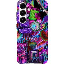 Karsu Design Samsung Galaxy A32 Uyumlu Baskılı Şeffaf Telefon Kılıfı | Koleksiyon: Neon Light Designs