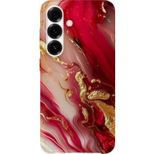 Karsu Design Samsung Galaxy A55 Uyumlu Baskılı Şeffaf Telefon Kılıfı | Koleksiyon: Marble And Gold Luxury