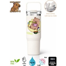 Diller Capybara Figürlü 950 ml Premium Termos Sızdırmaz Paslanmaz Çelik Sıcak Soğuk Tutucu