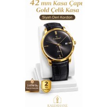 Kalemhane Cortebert Kristal Cam Erkek Kol Saati Deri Kordon