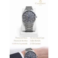 Kalemhane Cortebert Safir Cam Erkek Kol Saati Titanyum