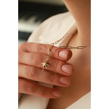 Aydın Kuyumculuk 14 Ayar Altın,ataç Zincirli Kuzey Yıldızı Kolye AGKLY684