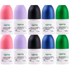 Agarta Roll-On Kadın 50 ml (Fresh Flower-Lycıa-Patchoulı Deep-Sensatıon-Natural) (10 Lu Karma Set)