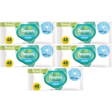 Prima Pampers Harmonie Islak Havlu Mendil Aqua Pure 48 Yaprak 5 Li Set (240 Yaprak) Organik Pamuk
