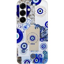 Karsu Design Samsung Galaxy A53 Uyumlu Baskılı Şeffaf Telefon Kılıfı | Koleksiyon: Minimal Evil Eye
