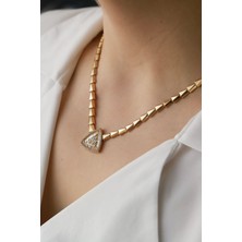 Aydın Kuyumculuk 14 Ayar Altın,baget Taşlı Kolye AGKLY707