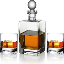 Paşabahçe Scotland Viski Karafı 750CC & Nude Arch 2'li Viski Bardak Seti - 3 Parça Premium Takım
