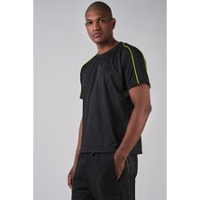 Ex-pent Erkek Siyah, Biyeli Spor T-Shirt
