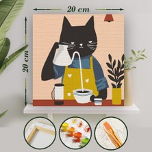 Palmiye Hobi Sanat Sayılarla Boyama 20X20 Tuval Seti Fırça Boya Dahil Çıtaya Gerili - Kırmızı Atkı