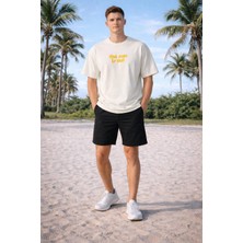 Alexander Gardi Bisiklet Yaka  3D Puf Baskılı Oversize T-Shirt