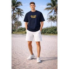 Alexander Gardi Bisiklet Yaka  3D Puf Baskılı Oversize T-Shirt
