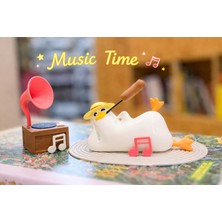 Yapı3D Müzik Dinleyen Ördek Biblo 🐥🎶 | Gramofonlu Dekoratif Figür Seti | Masaüstü Eğlenceli Oda Süsü |