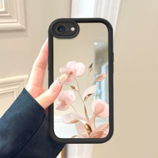 HONTINGA iPhone 8 ile Uyumlu Aynalı Kılıfı Düşüme Önleyici Basitlik Anti Düşme Kamera Korumali Çiçek Desen Yumuşak Silikon Telefon Kılıfı Kadın ve Erkek Için Uygundur K2-9116