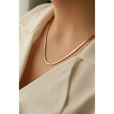 Aydın Kuyumculuk 14 Ayar Altın,3 mm Eninde Balık Sırtı Kolye AGKLY678