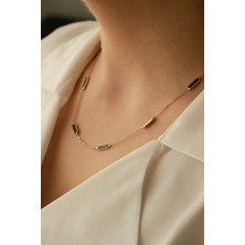 Aydın Kuyumculuk 14 Ayar Altın,siyah Taşlı Kolye AGKLY679