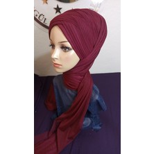 Simsiz Bordo Sarma Şal Model Duvak,hazır Duvak,düğün,hazır Şal,hazır Türban,abiye Şal,sünnet,nişan,söz