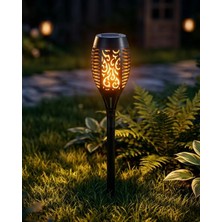 Masa Dostu Solar Alev Efektli Bahçe Lambası Otomatik Işık Sensörlü Suya Dayanıklı Dekoratif Aydınlatma