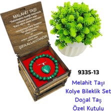 Sedef 9335 Akik Taşı Kolye Bileklik Set