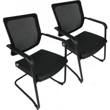 Vivense Goldsit Quatro Fileli Misafir Koltuğu 300 P Ikili Set, Siyah Deri