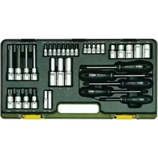 Proxxon 23288 Torx Lokma ve Tornavida Takımı - 36 Parça (1/4" ve 1/2" Sürücü)