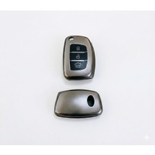 KSB Store Hyundai Accent Blue I20 - I30 - İX35 Uyumlu Smart 3 Buton Silikon Oto Anahtar Kumanda Kabı Kılıf Füme