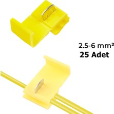 Ergün Store Hızlı Kablo Ekleme Aparatı Konnektör Klips Klemens Sarı 25 Adet