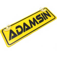 Adamsın Yazılı Sarı Dekor Plaka Vantuzlu Cam Süsü 22X7.5CM
