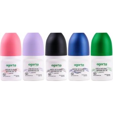 Agarta Roll-On Kadın 50 ml (Fresh Flower-Lycıa-Patchoulı Deep-Sensatıon-Natural) (5 Li Karma Set)