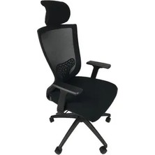 Vivense Goldsit Quatro Ayarlı Başlıklı Yönetici Koltuğu 000 Pa, Siyah Kumaş