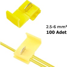 Hızlı Kablo Ekleme Aparatı Konnektör Klips Klemens Sarı 100 Adet