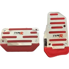 KSB Store Universal Otomatik Metal Pedal Seti 2 Parça Krom Kırmızı