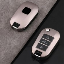 Hayat Store Peugeot 301 Citroen C-Ellyse Berlingo 2024 Anahtar Uyumlu Silikon Oto Anahtar Kumanda Kabı Kılıf Gri