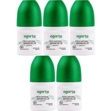 Agarta Roll-On Unisex 50 ml Parfümsüz Natural (24 Saat Etkili Ter Kokusu Önleyici) (5 Li Set)