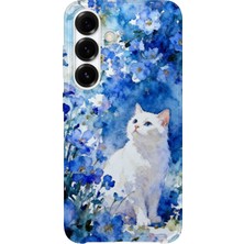 Karsu Design Samsung Galaxy A04S Uyumlu Baskılı Şeffaf Telefon Kılıfı | Koleksiyon: Minimal Cat Line Art