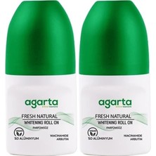 Agarta Roll-On Unisex 50 ml Parfümsüz Natural (24 Saat Etkili Ter Kokusu Önleyici) (2 Li Set)