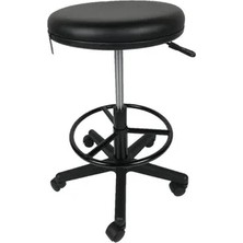 Vivense Goldsit Mega Tam Çemberli Tabure 100 P, Siyah Deri