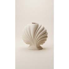 Bonolupo Dekoratif Istiridye Vazo - Deniz Temalı Modern Scallop Shell Vazo (13 Cm)