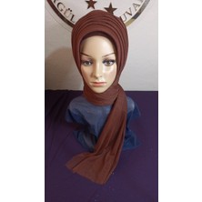 Simsiz Kahverengi Tek Tek Model Duvak,hazır Duvak,düğün,hazır Şal,hazır Türban,abiye Şal,sünnet,nişan,söz