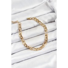 Ergün Store 316L Çelik Gold Renk Zincir Erkek Bileklik - Lisinya