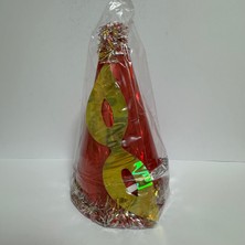 Ergün Store Yılbaşı Şapkası Seti Lüx Karton Kırmızı Renk