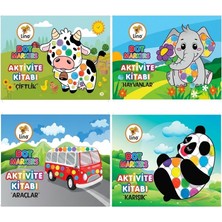 The Monarch Co Lino Dot Markers 4'lü Eğitici Aktivite Kitabı Seti - Nokta Boyama (Çiftlik, Hayvanlar, Araçlar) - Okul Öncesi Ince Motor Gelişimi