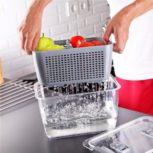 KSB Store Lossa Süzgeçli ve Bölmeli Organizer Meyve Sebze Saklama Kabı 5 Lt ( Lisinya )