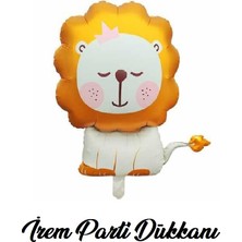 İrem Parti Dükkanı Retro Aslan Folyo Balon Krem Turuncu 62 x 75 cm