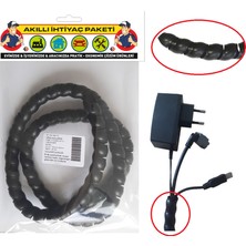 Gutsy Kablo Duzenleyıcı Organızer Sprıyal 1.5CMX100CM Sıyah